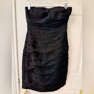 Monique Lhuillier Bridesmaids Black Strapless Dress